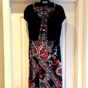 White House Black Market maxi dress & cardigan